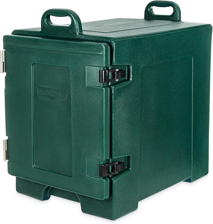 Carlisle FoodService Products Cateraide Insulated Front Loading Food Pan Carrier with Handles for Catering Events and Restaurants Plastic 5 Pans Forest Green