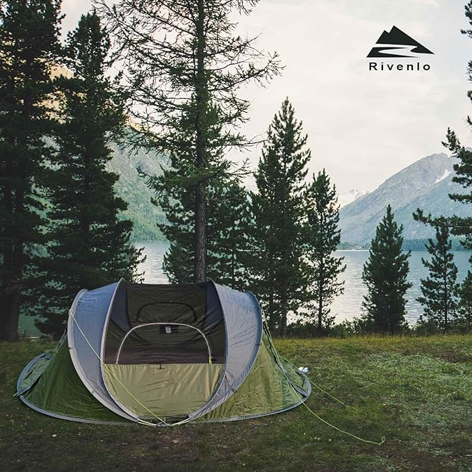 4/6 Person Easy Pop Up Tent Waterproof Automatic Setup2 Doors-Instant Family Tents for Camping Hiking &amp Traveling