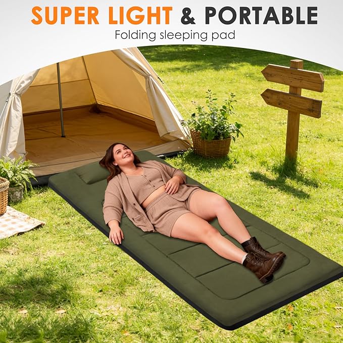 Portable Camping Cot Mattress 80 x 36 Inches Sleeping Mat with Waterproof Anti-Slip Bottom Floor Mattress Easy to Carry for Guest Tent Lawn Yard Camping Cot Easy to Store