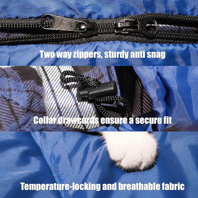 ShinHye 0 Degree Sleeping Bag for Adults - Cotton Flannel 4 Season Cold Weather Winter XXL Big and Tall Camping Sleeping Bag with Compression Sack