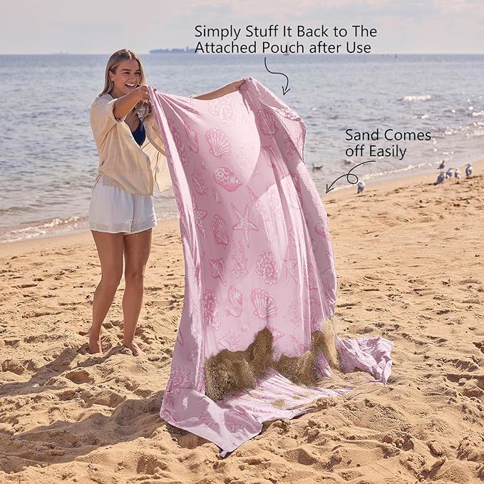 WEKAPO Beach Blanket Waterproof Sandproof Oversized Extra Large Beach Mat Sand Free Lightweight &amp Compact Sand Free Mat with 6 Stakes &amp 4 Corner Pockets