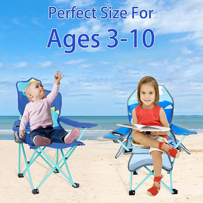 KABOER Kids Outdoor Folding Lawn and Camping Chair with Cup Holder and Carrying Bag Children's Camping Chairs
