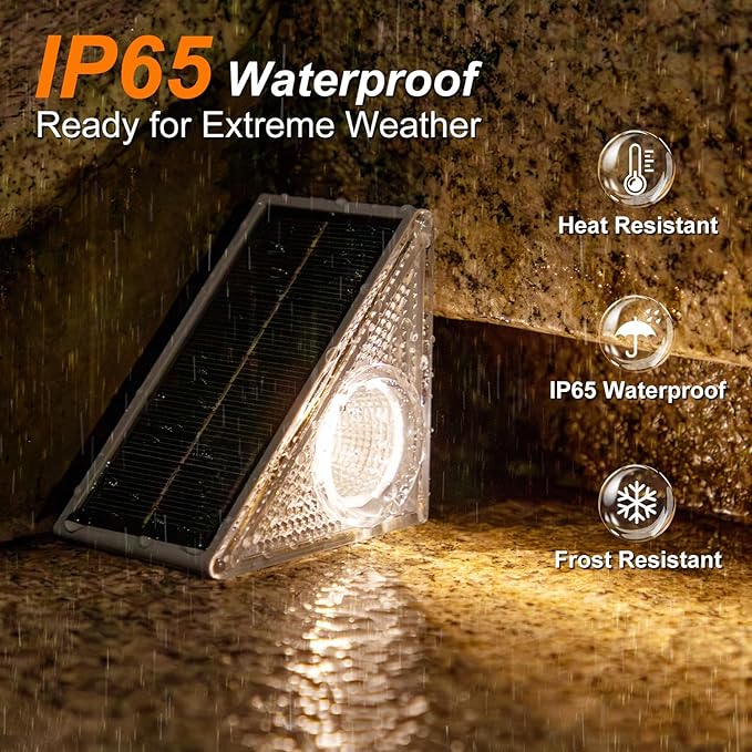 Ellasay Stair Lights Outdoor 16 Pack10 Color Modes Solar Step Lights for Outside Waterproof IP65 Solar Lights for Garden StairPatioDeckYardFront Step Front Porch Decor