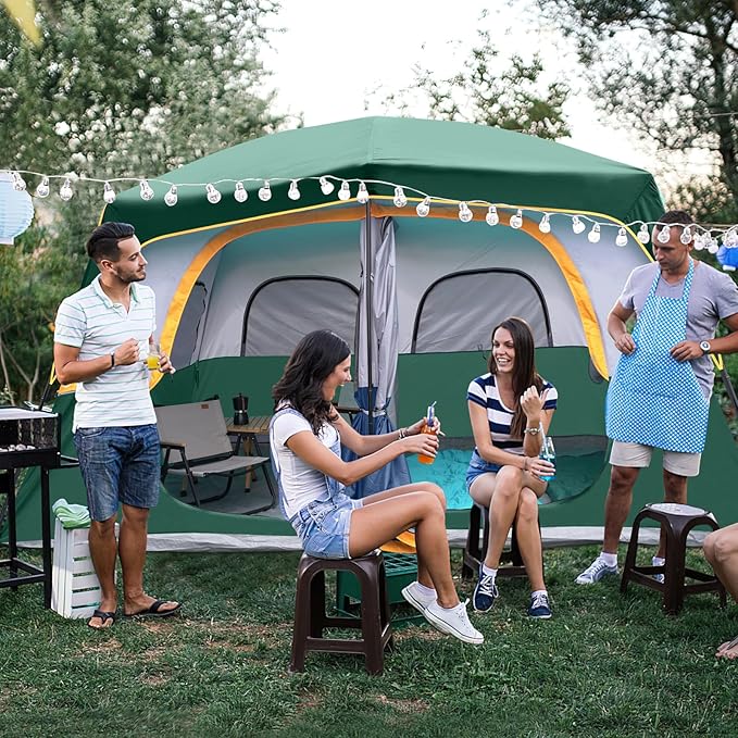 UNP 2/4/6/8 Person Tent Portable Cabin Tent Camping Tent 4-Person Easy Set Up Waterproof with Top Rainfly for Outdoor Camping/Hiking