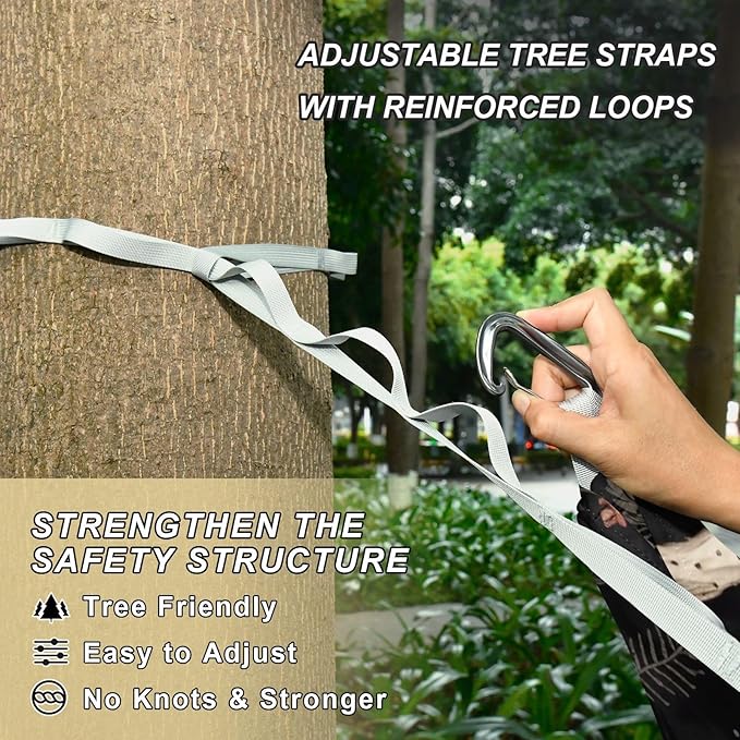 Skull and Mushroom Camping Hammock 330 lbs with 2 Tree Straps Carry Bag Single Portable Hammock for Outdoor/Indoor Hiking Beach Backpacking Travel