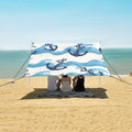 Bolaz Beach Canopy Tent Sun Shade9'×10.5' Large Family Beach Shade UPF50+- Outdoor Shade for Camping Trips FishingWave Boat Anchor Pattern