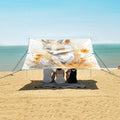 ALAZA Cute White Fox Beach Tent Sun Shelter UPF50+ Protection Beach Shade Canopy w/ 4 Sandbags for Outdoor Camping Fishing Backyard Fun Picnic 10x9 ft