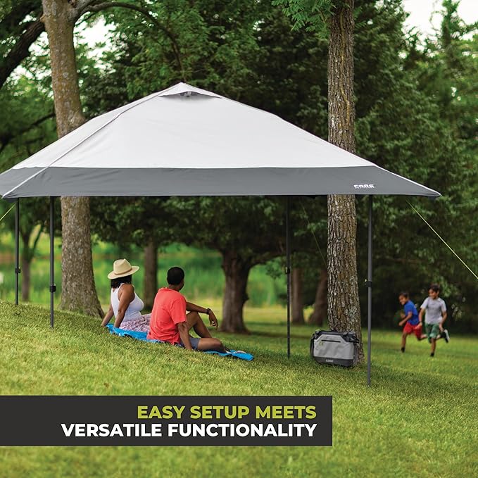 CORE 13 FT x 13 FT Instant Pop Up Canopy Tent | Portable Straight Leg Outdoor Gazebo Shelter with Wheeled Carry Bag | Perfect for Camping Beach Picnic Backyards BBQ Tailgate Patio and Party