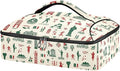 Casserole Carrier Red and Green Italian Pattern PrintInsulated Casserole Carrier for Hot or Cold Food Thermal Lunch Tote for Potluck Parties Picnic Beach Fits 9 x 13 Inches Baking Dish