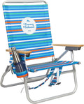 Tommy Bahama 4-Position Extended seat Height Easy in-Easy Out Folding Backpack Beach Chair