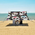 ALAZA Skull Pattern Beach Tent Sun Shelter Portable Canopy Sunshade for Outdoor Camping Picnics Backyard Fun 10x9 ft
