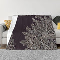 Purple Lace Background 50x40 Printed Soft Fleece Blanket for Sofa Bed and Camping - Cozy Blanket for Travel Picnics Nighttime Use