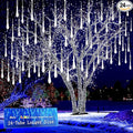 Kwaiffeo Christmas Lights Outdoor 24 Tubes(Equivalent to 3 Sets of 8-Tubes) Meteor Shower Light Snow Falling Icicle Lights for Xmas Tree Halloween Decoration Wedding Party Window UL Plug White