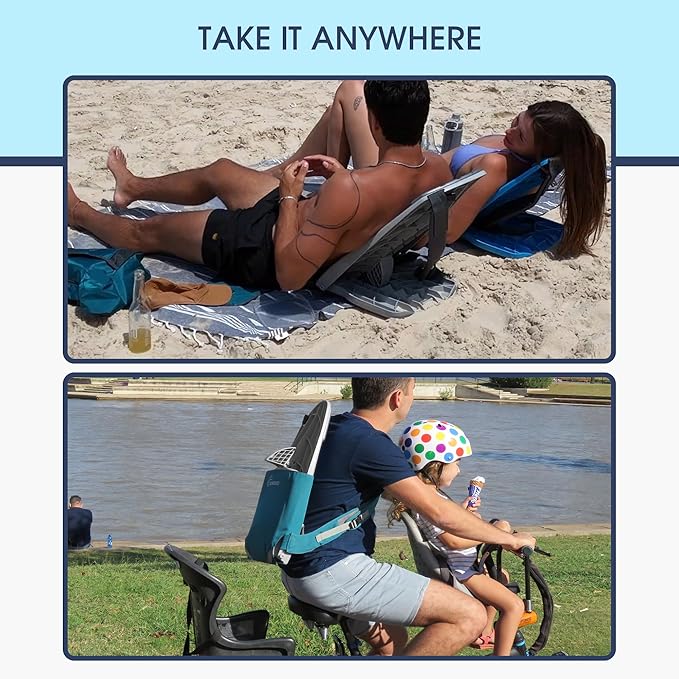 Portable Ground Chair for Beach Camping Park &amp Stadium – 5-Position Recline Wearable Lightweight – Slim Style – (Grey)