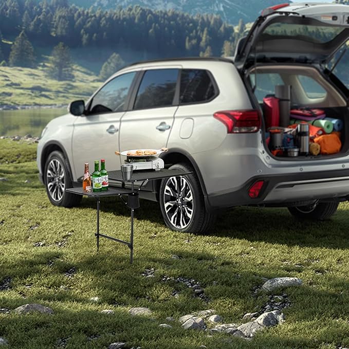Nice C Tailgate Table Car Desk Aluminum Tailgate Table Car Camping Mounted Camping Tables Overlanding Gear Vehicle Tables Adjustable Height &amp Length Lightweight