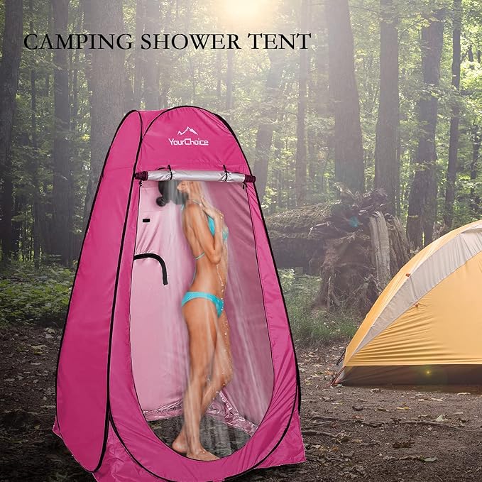 Your Choice Pop Up Privacy Shower Tent 3.9 x 3.9 x 6.2FT Portable Camping Changing Room Instant Setup Outdoor Shelter with Silver Coating Vent Window &amp Carry Bag for Beach Hiking &amp RV | Po
