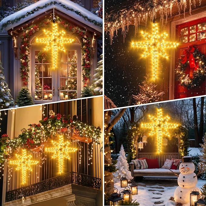22 Bethlehem Star Outdoor Christmas Lights 90 LEDs Christmas Tree Lights Hanging Lights Mains Powered Polaris Christmas DecorationsStar of Bethlehem Lights for New Year Holiday Wedding Party Decor