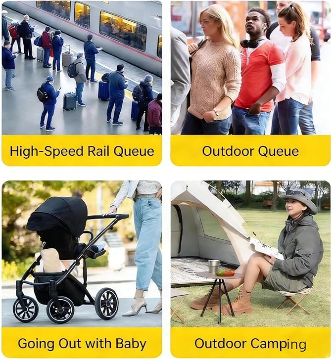 Portable Ultralight Folding Stool Thickened Collapsible Camping Chair for Adults Pocket-Sized Travel Seat for Hiking Fishing and Outdoor Activities