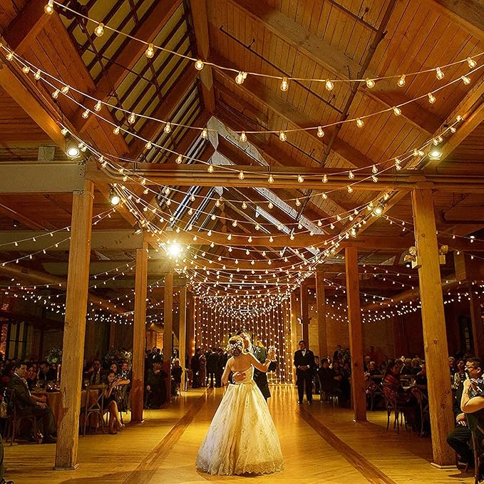 100ft Outdoor String Lights Waterproof Patio LightsShatterproof Led Outside Globes UL Listed Exterior Indoor Lighting Backyard Bistro Party