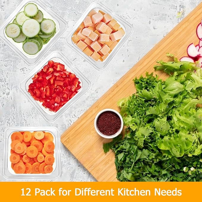 12-Pack 6'' Deep NSF Food Pans 1/6 Size | Commercial Food Storage Containers | Polycarbonate Plastic Pans for Restaurant | Commercial Grade for Food Prep | Clear | Dishwasher &amp Freezer Safe