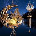 Butterfly Wind Chime for Outside - Elegant Moon &amp Floral Design Handmade Aluminum Wind Chimes for Garden/Lawn Soothing Porch Bells Perfect Mother's Day/Birthday Gift for Women Butterfly Collect