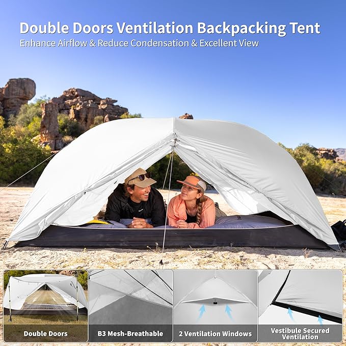 Naturehike Mongar Pro 1/2/3 Person Backpacking TentWaterproof Nylon Easy Setup Lightweight Camping Tent