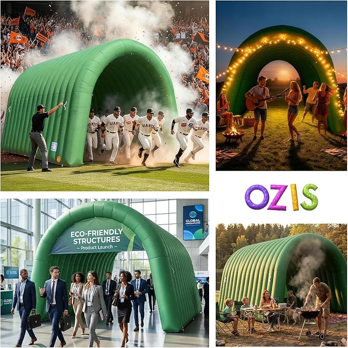 OZIS 16Ft Inflatable Tunnel Entrance Sports with Installed Blower Inflatable Football Tunnel Tent Entryway for Business Advertising Event Exhibition Promotion(16x10x10Ft)