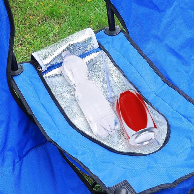 Yescom Double Folding Chair w Umbrella Table Cooler Fold Up Picnic Camping Beach Garden