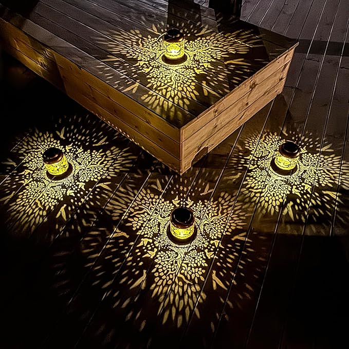 Tree of Life Solar Lanterns Outdoor Waterproof Hanging Solar Lights Big Tree Gifts for Women Men Metal Decorative LED Lanterns for Yard Patio Lawn Tabletop Pathway Landscape Garden Decor