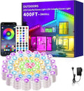 400ft Permanent Outdoor Light RGB Smart Outdoor eave Lights with APP &amp Remote Controltimed Music synchronisation IP67 Waterproof LED eave LightSuitable for PartyHalloweenChristmasRooftopGar