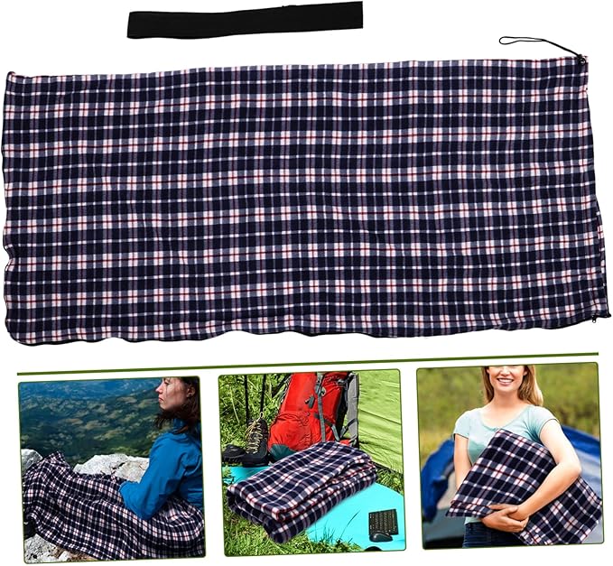 Lightweight Portable Down Liner Thermal Blanket for Camping Hiking Outdoor Activities Foldable Warm Fleece Sleeping Sack for Adults Compact Travel Essential for Tent Use