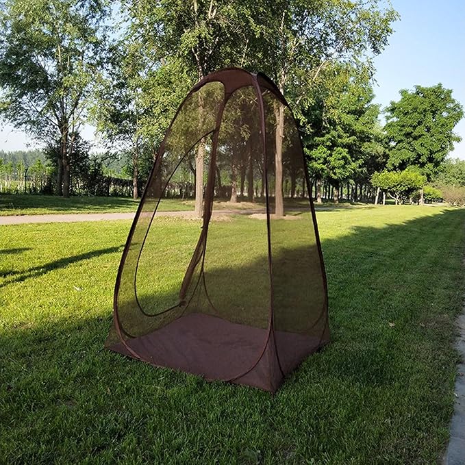 Tents for Camping Quick Open Steel Wire Meshes Tent Portable Folding Tent Single Person Outdoor Camping Meditations Tents