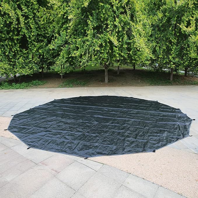 UNISTRENGH Outdoor Ultralight Waterproof Tent PE Footprint for 3M 4M 5M 6M Bell Tent Footprints Picnic Round Mat Portable Tarps for Bell Tent Ground CampingBlack Glamping Yurt Anti-Dirty Mat