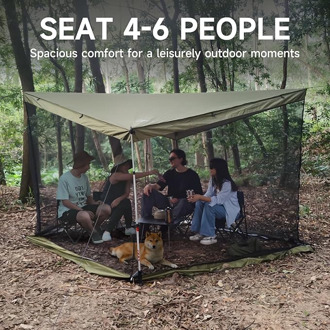Hammock Screen House with 2 Openings Lightweight Camping Tarp Tent Mosquito Net for Camping Picnics Backyard and Backpacking