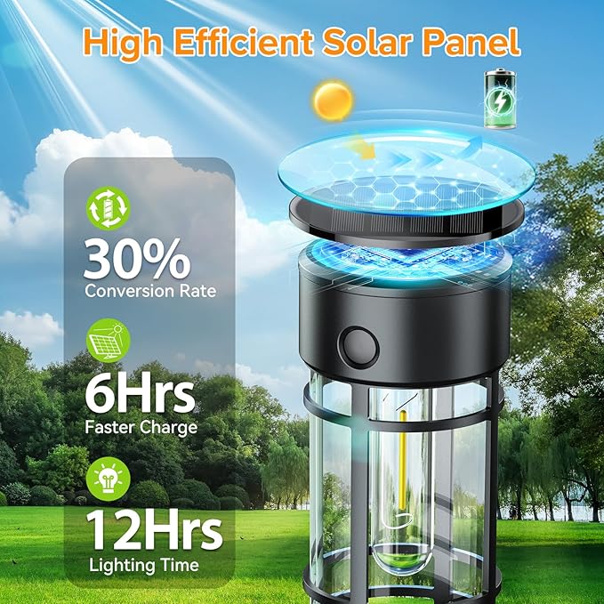 LETMY Solar Pathway Lights Outdoor 4 Pack Solar Lights Outdoor Waterproof IP65 Bright Garden Light for Yard Walkway Driveway Landscape Garden Decor