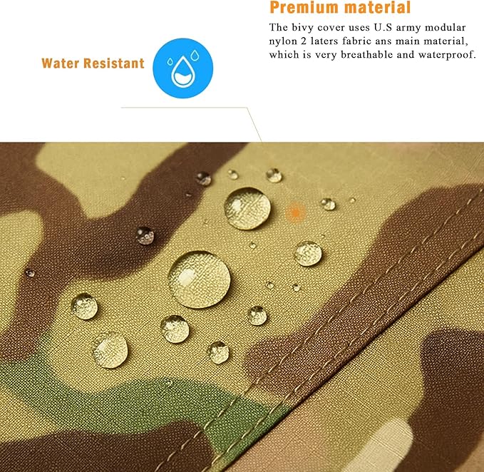 MT Military Nanovee Bivy Cover – Lightweight Army Modular Sleeping Bag System Shell Summer Sleeping Gear or Layered Cold Weather Protection