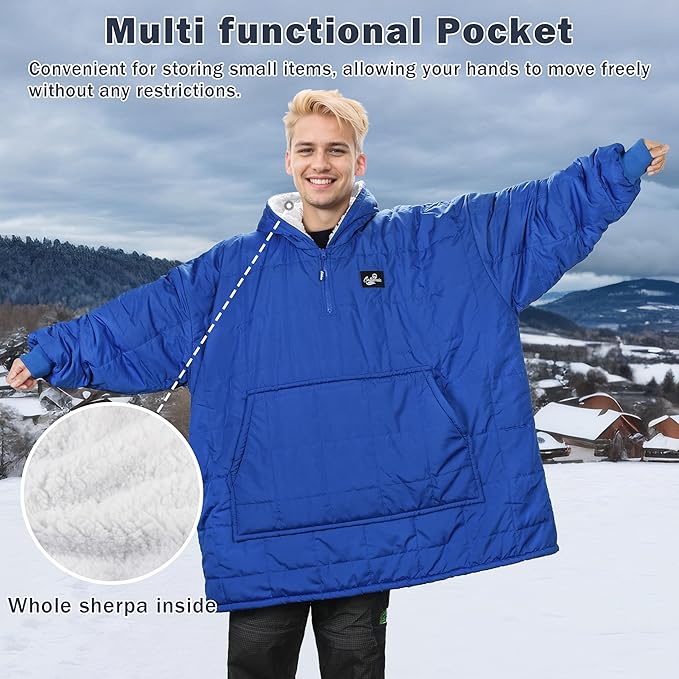 Catalonia Outdoor Windproof Wearable Stadium Blanket Oversized Waterproof Wearable Blanket Poncho