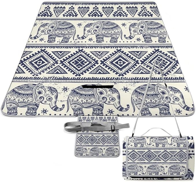 Southwestern Native American Indian Aztec Ethnic Waterproof Outdoor Picnic Blanket Sandproof Beach Mat for Camping Hiking Grass Travelling