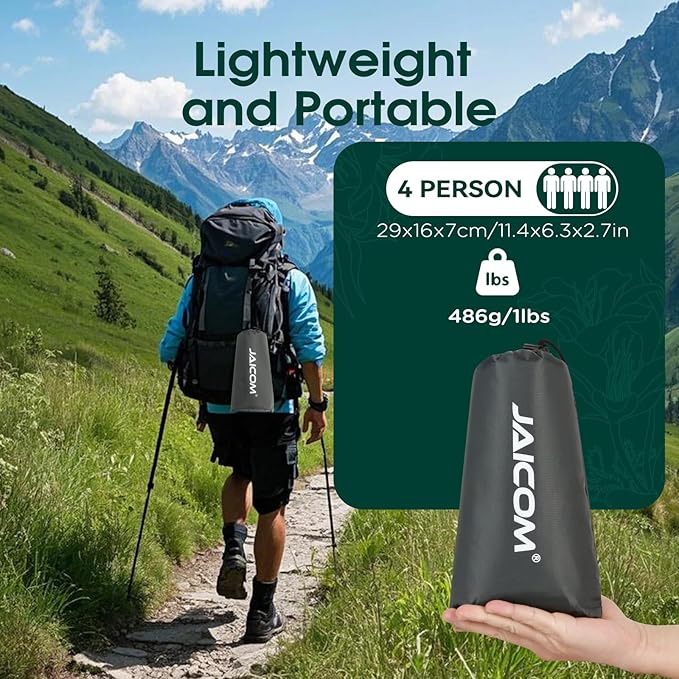 Tent Footprint - Waterproof Camping Tarp 1-6 Person Tent Floor Saver PU 3000mm Small Tarp for Hiking Backpacking Hammock Beach Picnic and Other Outdoor Activities