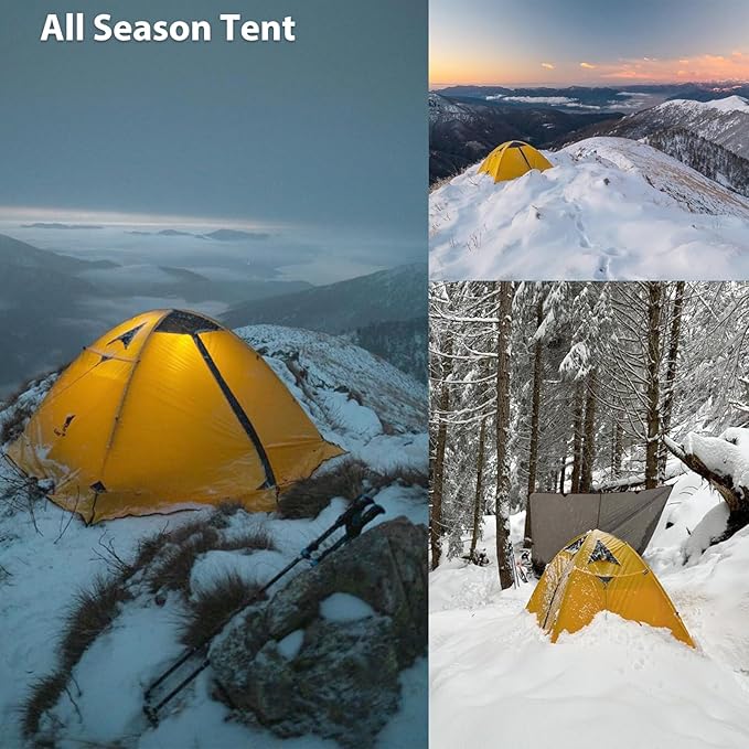 GEERTOP Ultralight 2 Person Backpacking Tent 4 Season Waterproof Camping Tent Double Layer Cold Weather Easy Set Up Tents for Family Camp Hiking Hunting Outdoor Mountaineering Travel