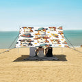 Cute Cute Dogs in Hat Camping Sun Shelter Beach Tent Portable Beach Sun Shade Outdoor Canopy for Camping Trips Fishing Picnic
