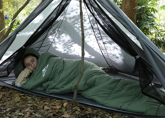 Lightweight Mummy Sleeping Bag 2.87lbs Backpacking Sleeping Bag 42℉-55℉ Nylon Shell and Lining Compact Ultralight Sleeping Bag for Backpacking Camping Hiking