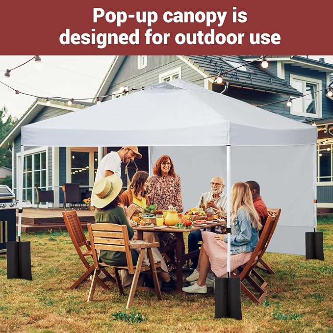 10x10ft Pop-Up Canopy Outdoor Screen Tent with Mesh Mosquito Netting Sidewalls Waterproof &amp UV-Block Shade Shelter for Camping Picnic Deck &amp Backyard Events