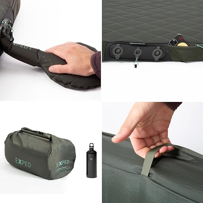 Exped LuxeMat Duo M - Self Inflating Luxury Sleeping Mat 4” Foam Pad Pump Included