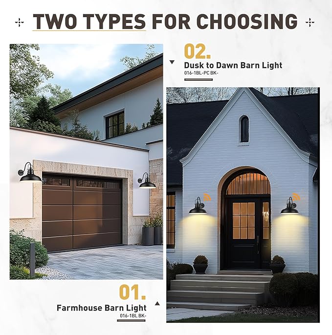 zeyu 2 Pack Barn Lights Exterior Wall Mount Light for Porch 18 Inch Modern barn Lights Matte Black Finish 016-1BL-2 BK