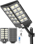 Gefolly SL-6200W Solar Street Light Outdoor Wide Angle Commercial Parking Lot Lights Dusk to Dawn 6500K Flood Security Light IP67 Lamp for Basketball Court Yard