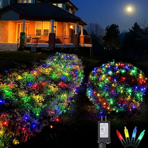120Led Christmas Net Lights Outdoor 5ft x 6ft Connectable 8 Modes Waterproof Black Wire 29V Plug in Mesh Net Christmas Lights for Garden Yard Bushes Trunk Xmas Tree Decor (Multicolor)