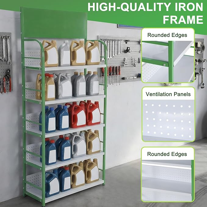 5 Tier Supermarket Large Sample Display Shelf with Signboard Retail Snack Display Rack for Kitchen Office and Convenience Store