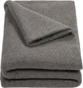 REDCAMP Wool Blanket Warm and Thick Wool Camping Blanket- Great for Outdoors Stadium Blanket Picnics Travel and Car Machine Washable 86x 63 Grey