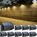 Solar Lights Outdoor RGB 8 Colors Dusk to Dawn Deck Light Solar Deck Lights for Outside IP65 Waterproof Backyard/Railing/Wall/Step/Patio/Fence(8 PackBlack)